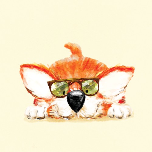 Corgi wearing glasses