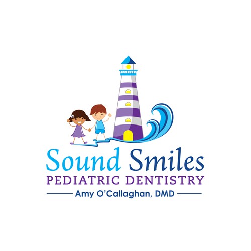 Create a "smiling" logo for a pediatric dentist