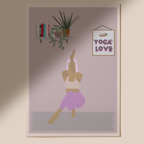 Yoga Love Girl Illustration