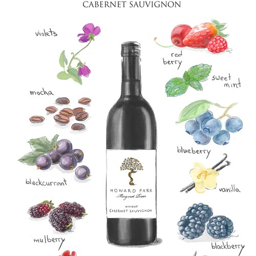 Warm, wine flavour illustrations