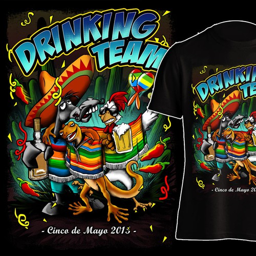 Trio of fiesta drinking animals - Cinco de Mayo