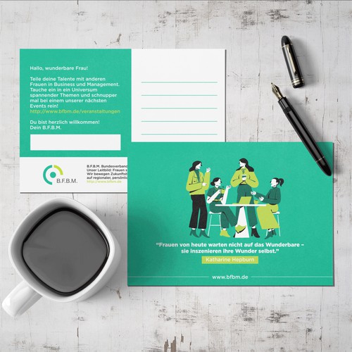 Poscard Design for a professional women’s Network