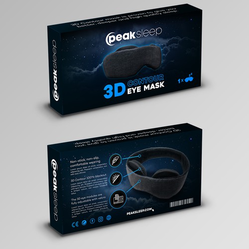 Peaksleep eye mask package .