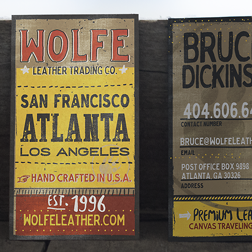 Wolfe Leather business card
