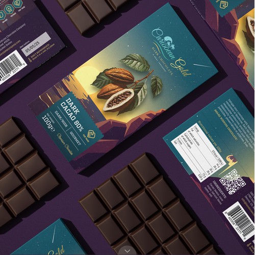 Luxury Chocolate Bar Wrapper Concept for Caribbean Gold