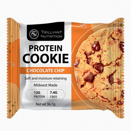 Simple & Powerful Protein Cookie Package/Label Design