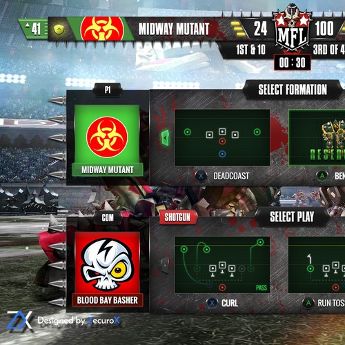 HUD Design for Mutant Football League Videogame