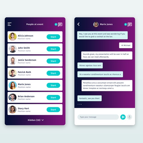 Events chat app