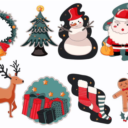 Christmas sticker package