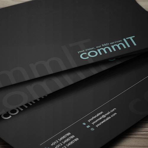 Modern business card for "Comm-IT Technology powerhouse"