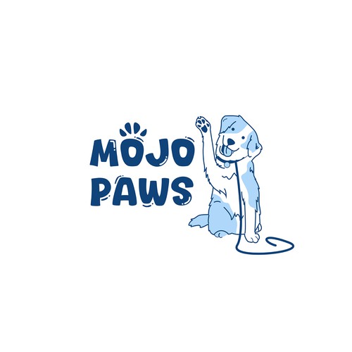 Blue Dog Logo for Sitting & Walking Husband and Wife Business