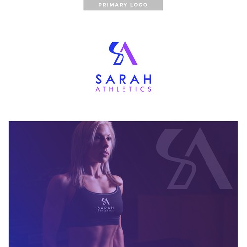 Sleek and sporty logo for Sarah Athletics