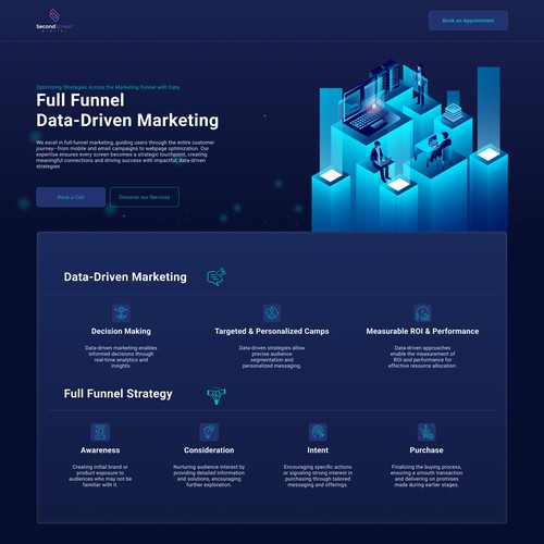 Dark Themed Landing Page Design