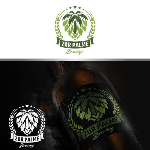A unique Badge logo of Zur Palme Brewing.