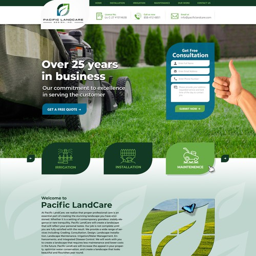 Artsy Simple Website for Landscape Company