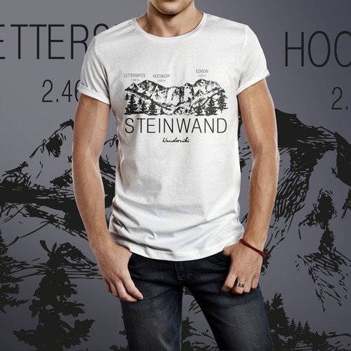 T-shirt design for a hotel in the mountains