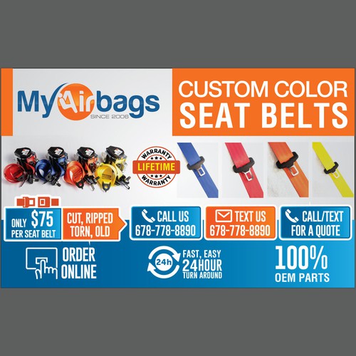 Custom Color Seat Belts