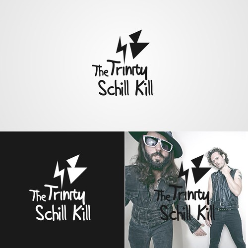 Design the logo/symbol for The Trinity Schill Kill, an electro-pop duo influenced by Prince & MJ