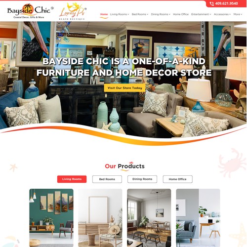 Hip chic web design for stores showcasing great south texas retail industry