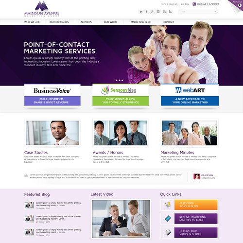 Help Madison Avenue Marketing Group with a new website design