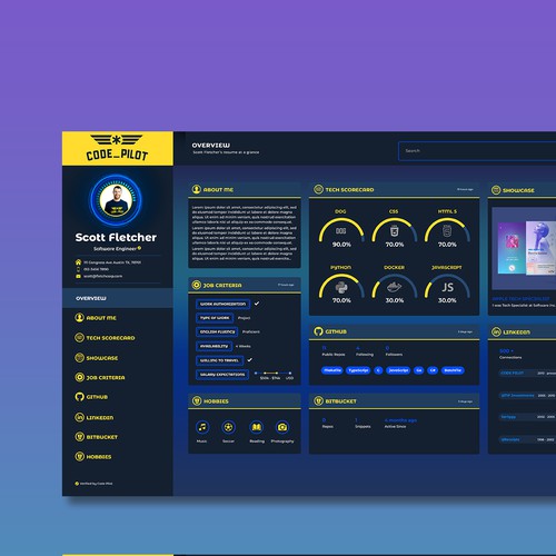 Futuristic UI Resume Design