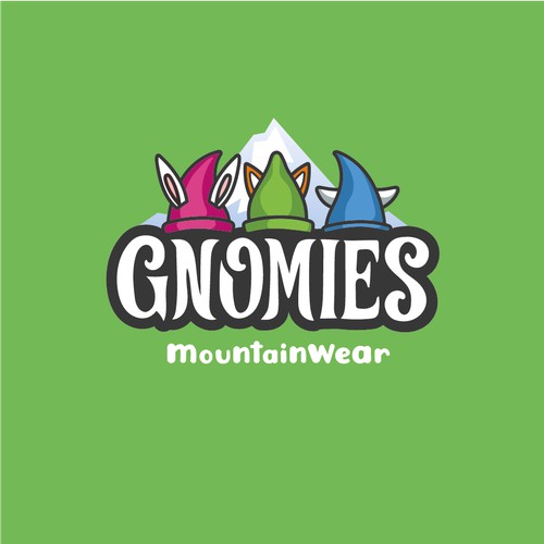 witty and playful logo for children's mountain clothing