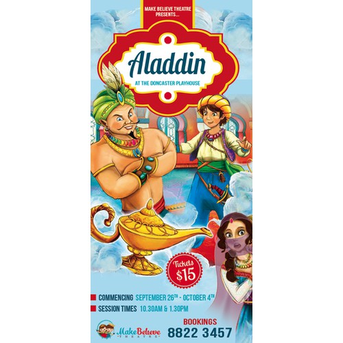 children's theatre, flyer for the show 'Aladdin'