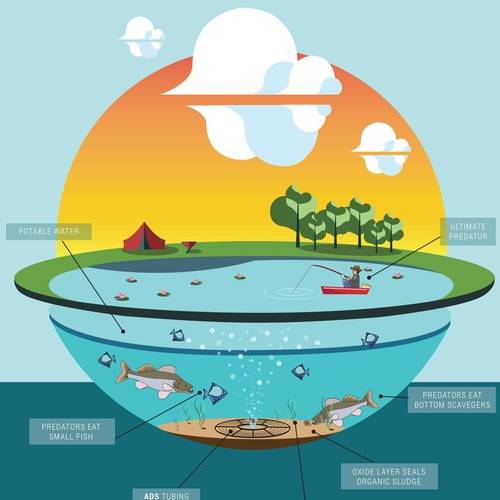 2 new side view "lake" illustrations needed for updating flyer for Air Diffusion Systems