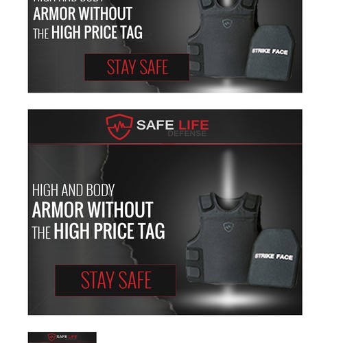 Modern and powerful banners for a body armor manufacturer!!