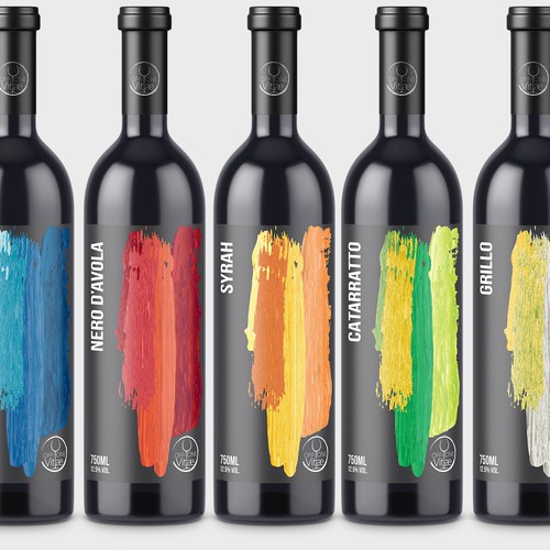 Minimal bold wine label range