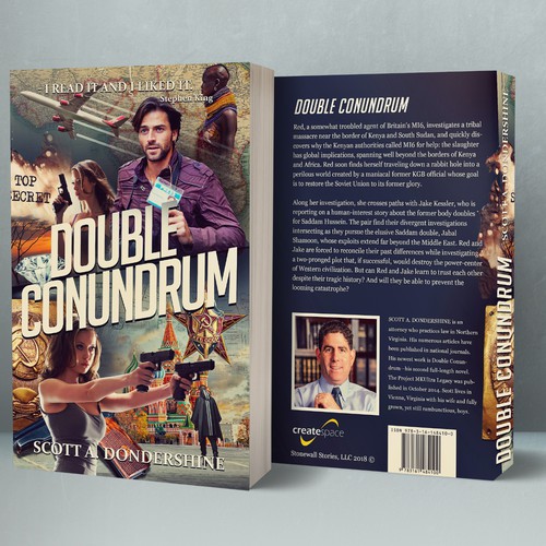 Book cover design for a spy novel