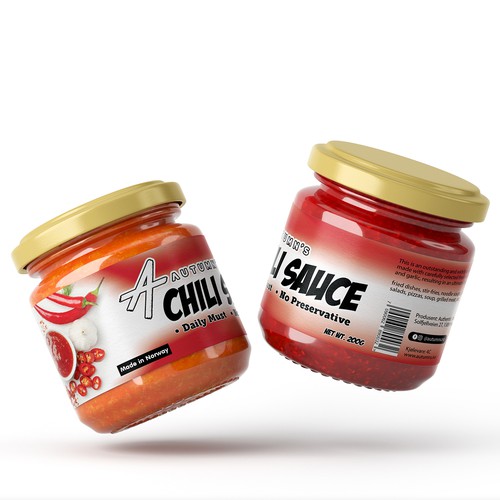 Chili sauce modern minimal cereal label design