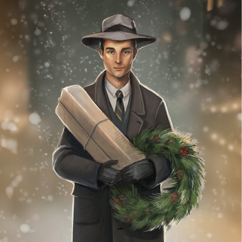 Christma illustration for a book cover