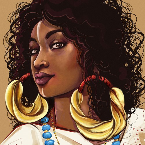 Fulani Tribe Woman Illustration