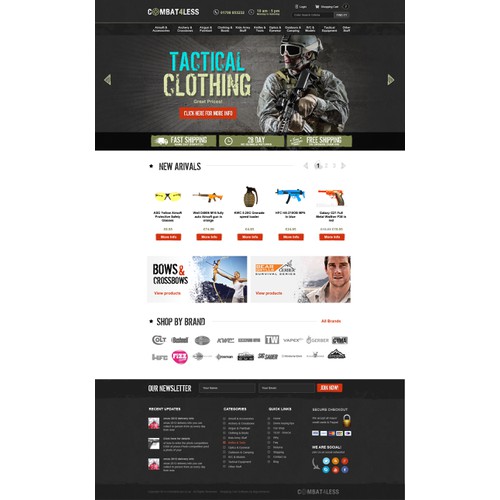 Ecommerce website for military/outdoor/airsoft/combat store