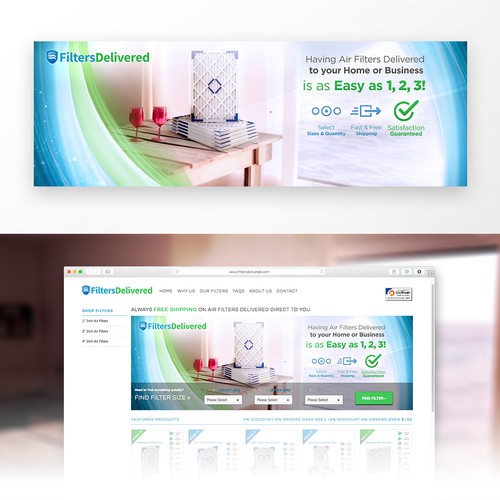 Webpage Banner for Filters Delivered
