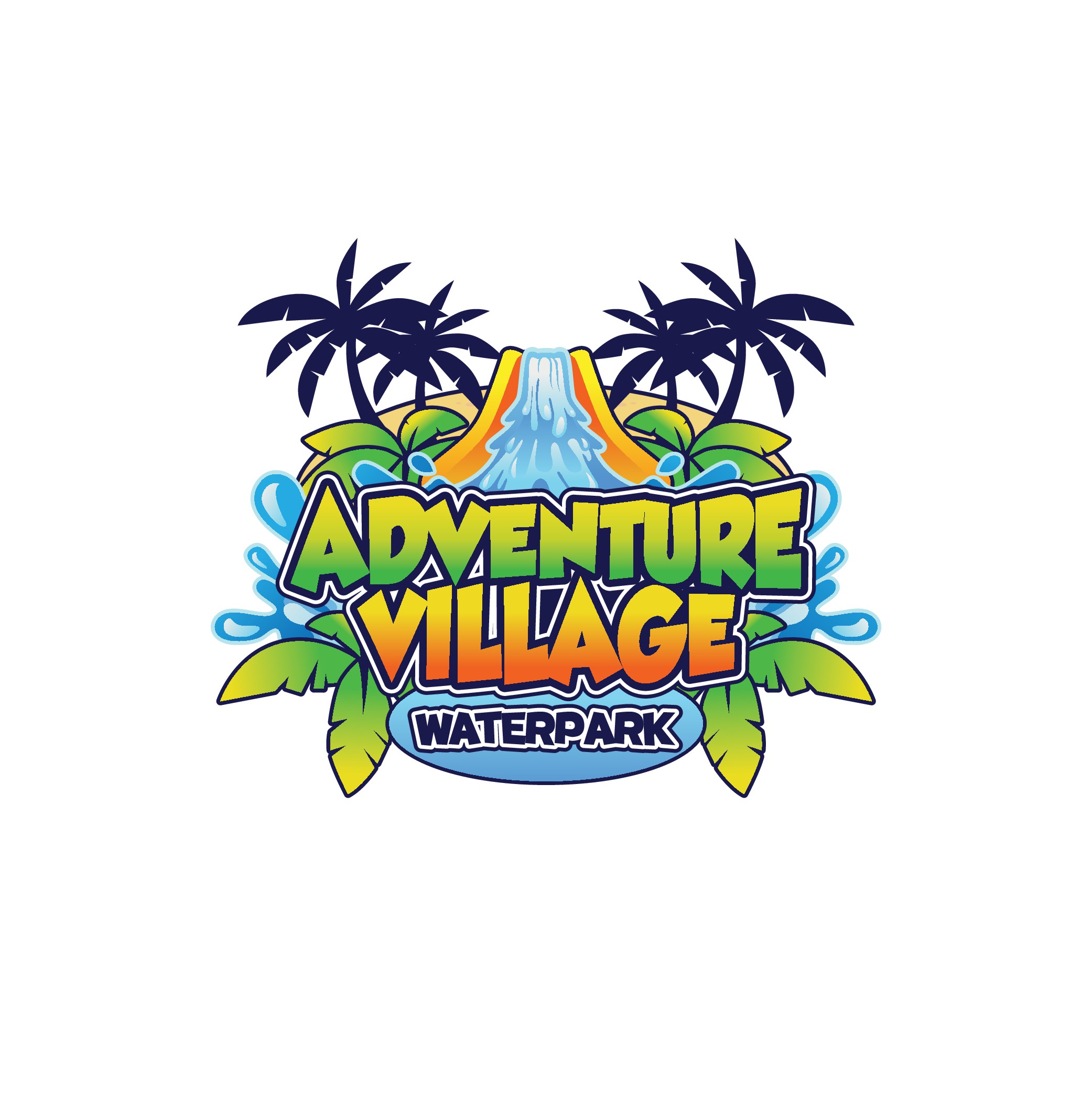 Fun colorful Waterpark logo for a Family Beach Resort