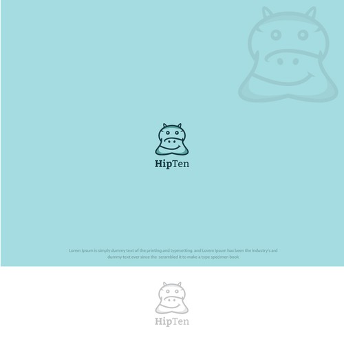 Designed creative Monoline Hippo in logo as name defines