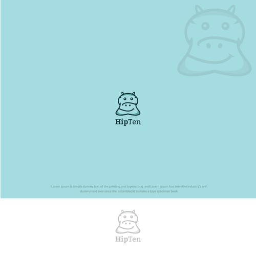 Designed creative Monoline Hippo in logo as name defines