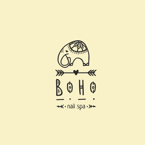 A logo for nail spa in a bohemian style