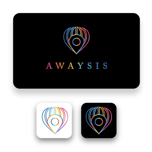 Modern linear logo for travel portal