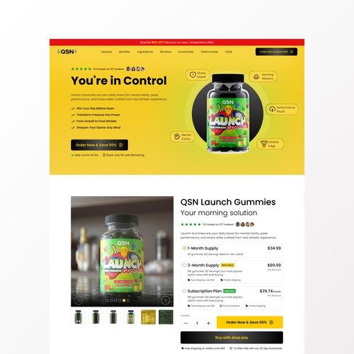 Landing page design