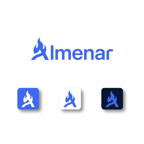 Tech logo combining the letter "A" and a fire beacon