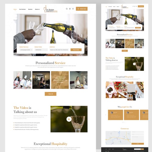 Landing page Design for In Room Aminity