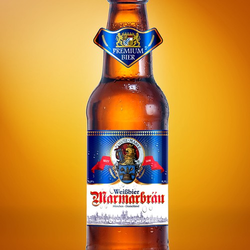 Wheat Beer Front Label for Bavarian Brewery