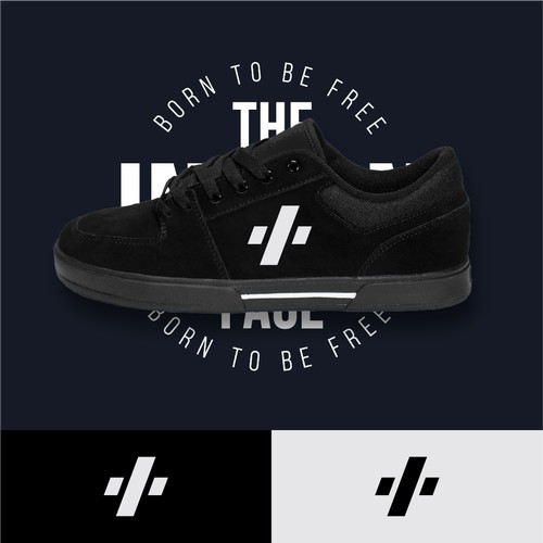 Minimalist, geometric logo for a shoebrand.