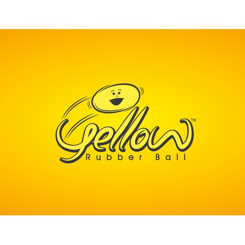 Create a fun, energetic, un-corporate logo for Yellow Rubber Ball