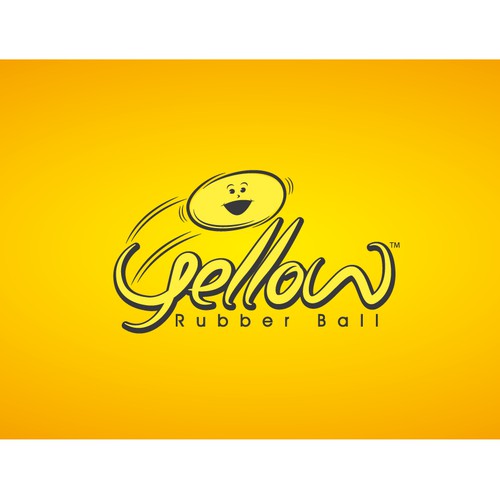 Create a fun, energetic, un-corporate logo for Yellow Rubber Ball