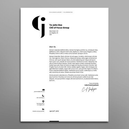 Minimal letterhead