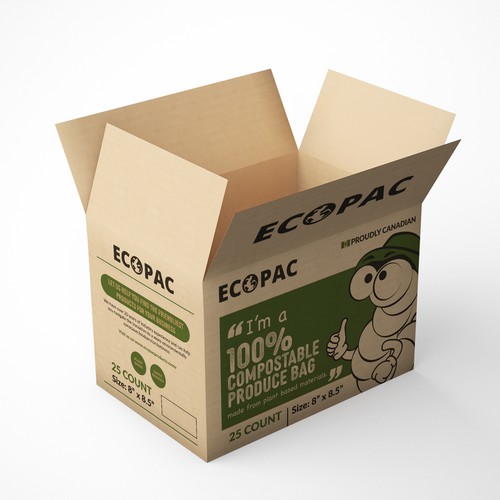 Compostabe produce bag outer carton